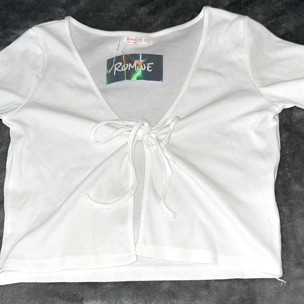 ROMWE front tie coverup/ blouse